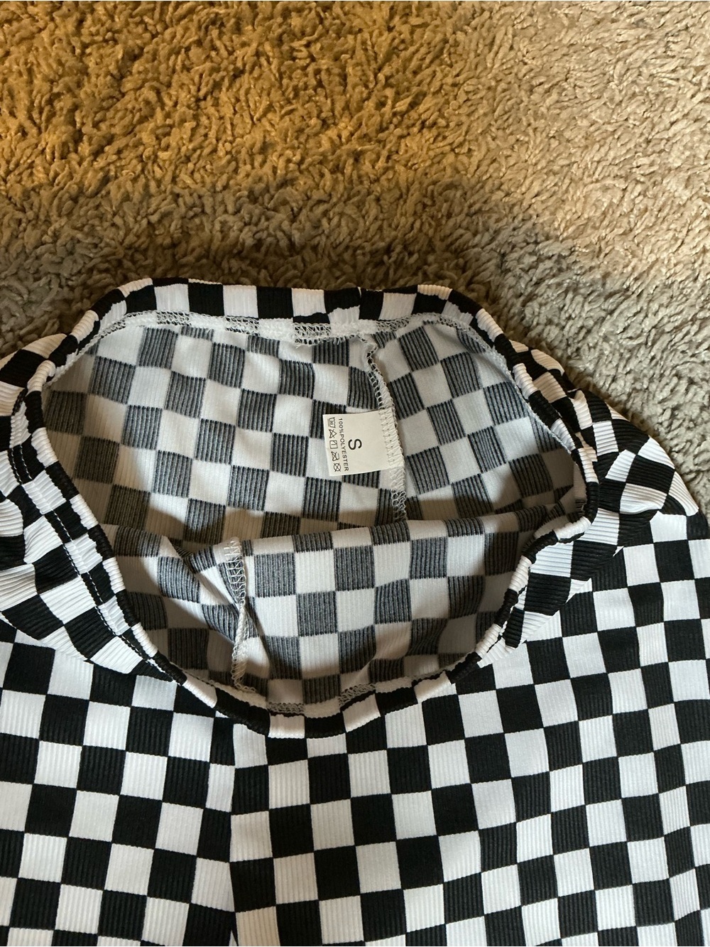 Unk Black & White Checkered Women's Shorts - Picture 2 of 4